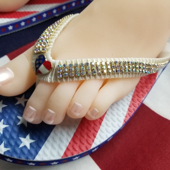 Women's American Flip flops, 4th July flip flops, Independence Day flip flops. - Picture 7 of 17